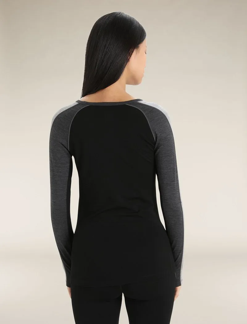 Icebreaker 200 ZoneKnit™ Long Sleeve Crew Thermal Top - Woman - Jet Heather/black - Size L sold by Icebreaker product image thumbnail 2