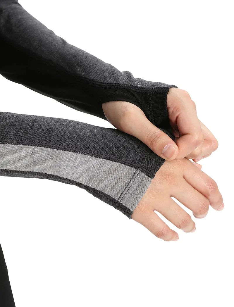 Icebreaker 200 ZoneKnit™ Long Sleeve Crew Thermal Top - Woman - Jet Heather/black - Size L sold by Icebreaker product image thumbnail 5