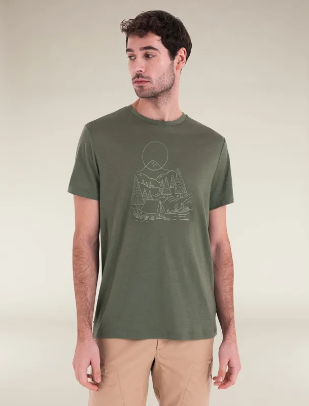 Icebreaker Merino 150 Tech Lite III T-Shirt Sunset Camp - Man - Loden - Size M made by Icebreaker