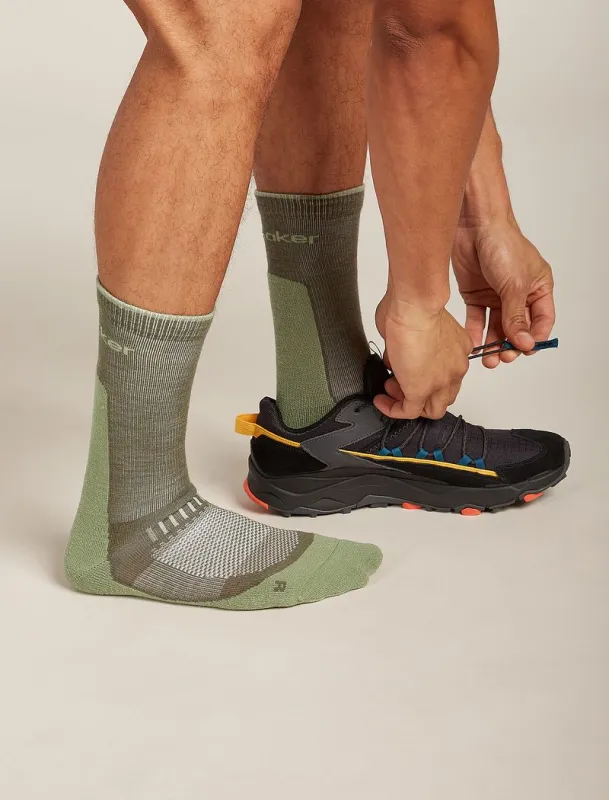Icebreaker Merino Hike+ Light Crew Socks - Man - Loden/lichen - Size L sold by Icebreaker