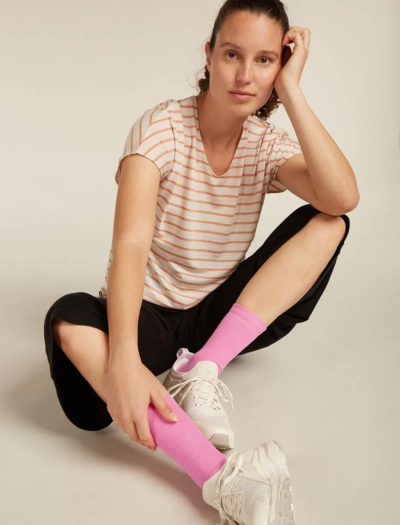 Icebreaker Merino Lifestyle Light Crew Socks - Woman - Pop/snow - Size S sold by Icebreaker