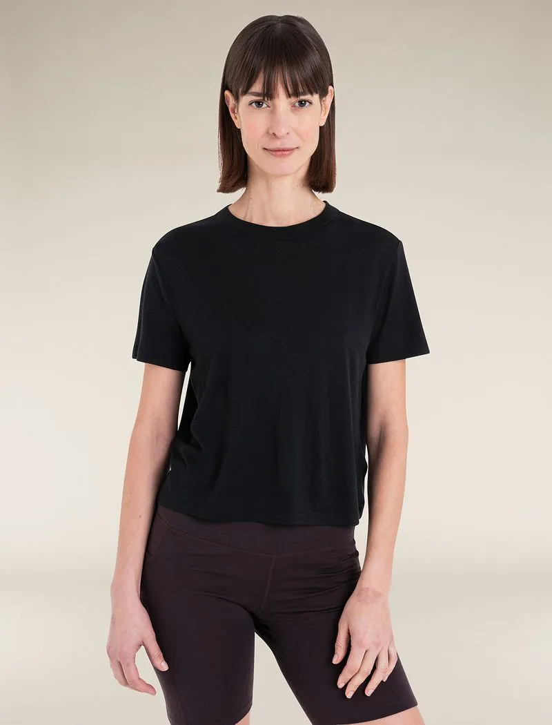 Icebreaker Merino 150 Tech Lite Short Sleeve Crop T-Shirt - Woman - Black - Size S sold by Icebreaker