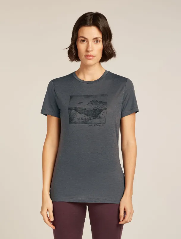 Women's Merino 150 Tech Lite Short Sleeve T-Shirt Terrain made by Icebreaker
