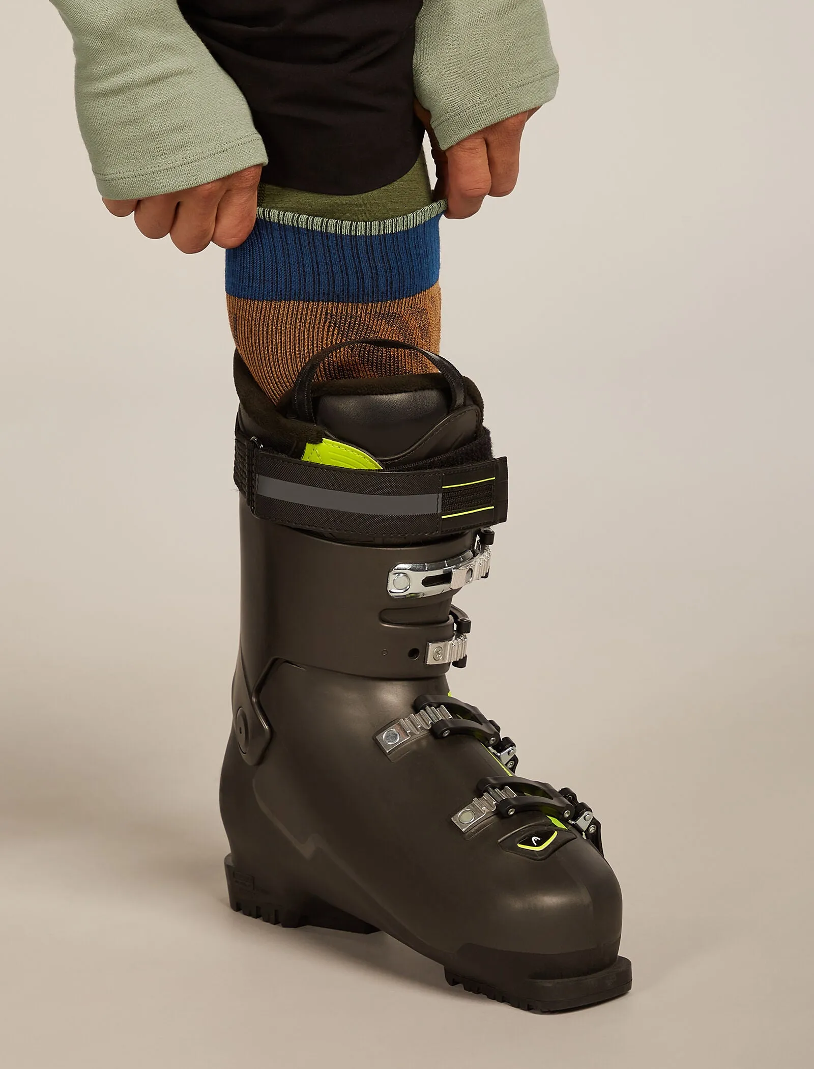 Men's Merino Ski+ Light Over The Calf Socks Mountain Contour sold by Icebreaker