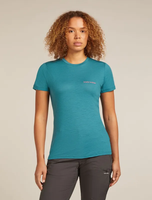 Women's Merino 150 Tech Lite Short Sleeve T-Shirt IB Wordmark sold by Icebreaker
