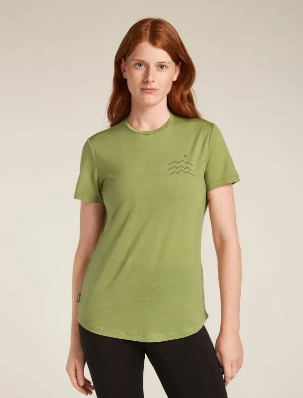 Women's Merino Blend 125 Cool-Lite™ Sphere Short Sleeve T-Shirt Across the Peaks sold by Icebreaker