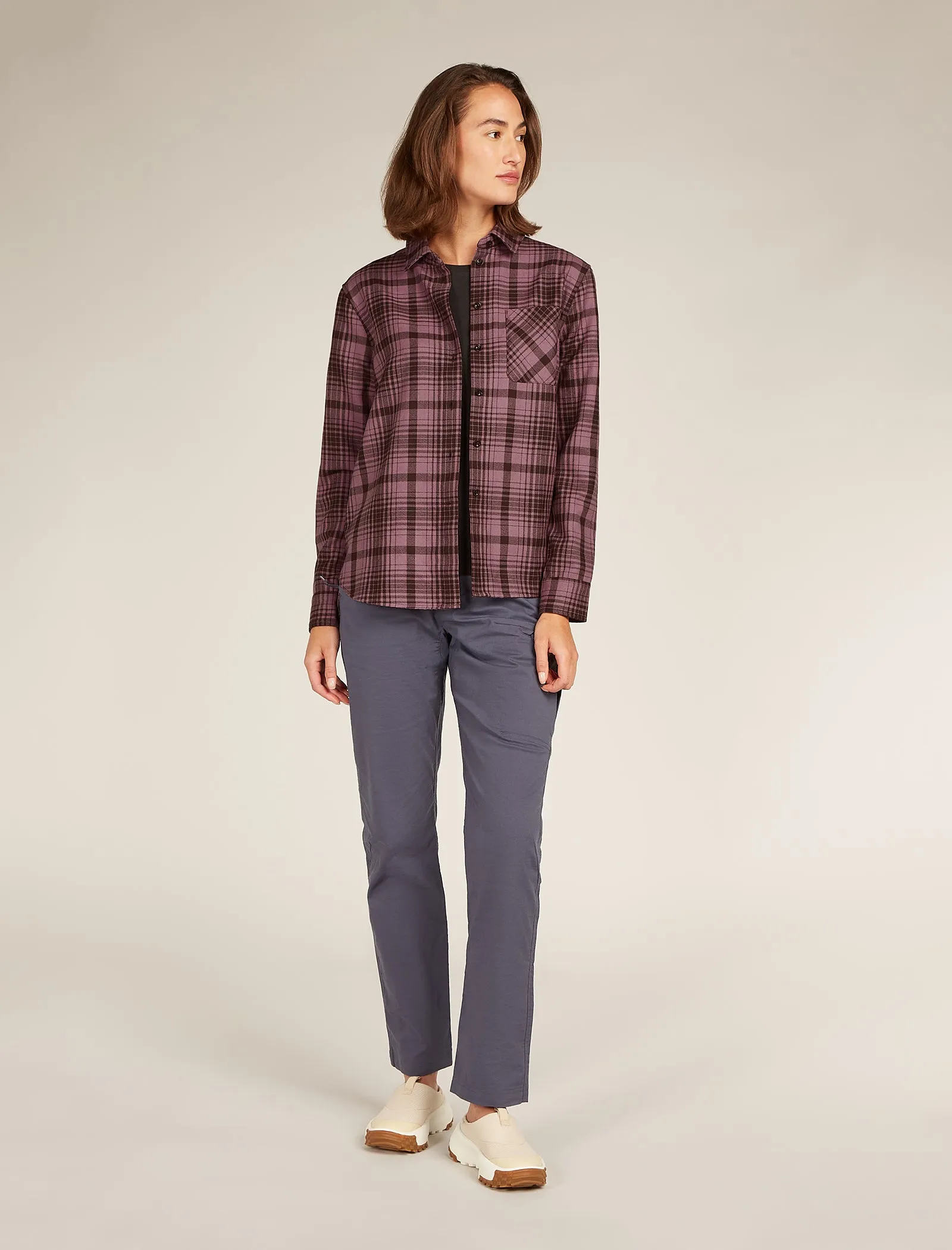 Women's Merino 200 Dawnder Long Sleeve Flannel Shirt Plaid sold by Icebreaker product image thumbnail 3