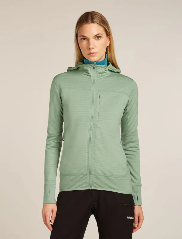 Women's Merino Blend 300 RealFleece™ Descender Long Sleeve Zip Hoodie sold by Icebreaker