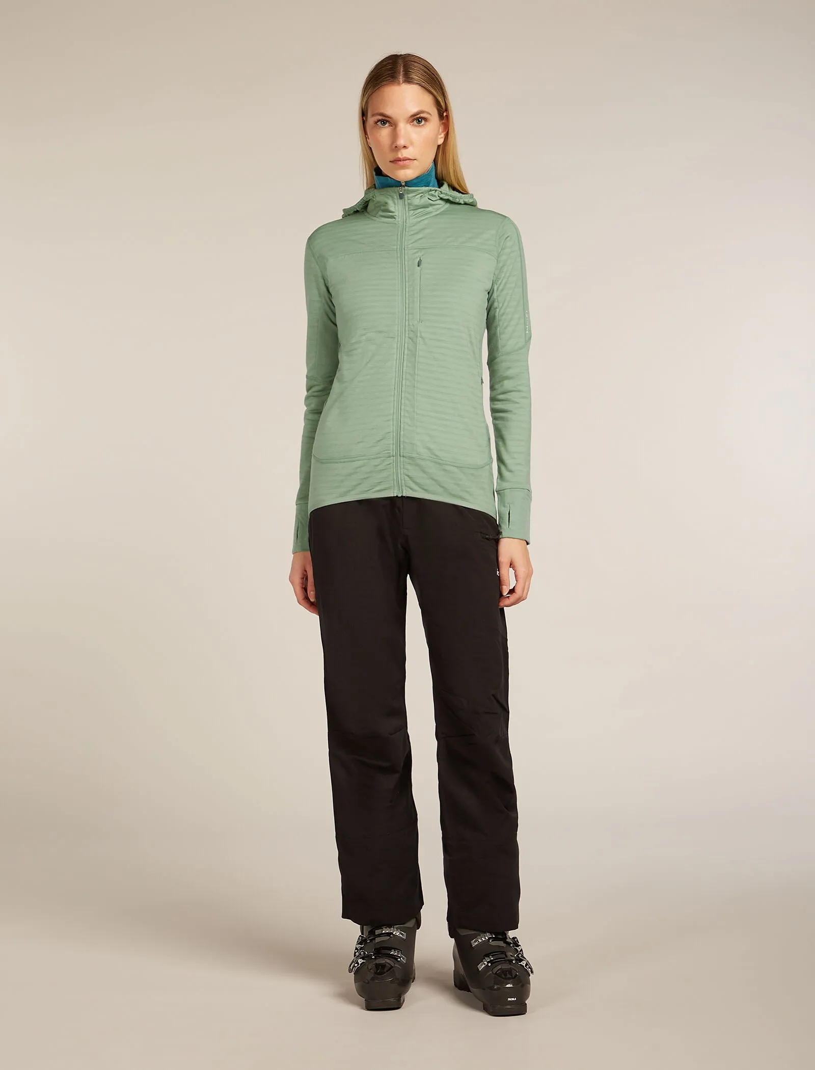 Women's Merino Blend 300 RealFleece™ Descender Long Sleeve Zip Hoodie sold by Icebreaker product image thumbnail 3