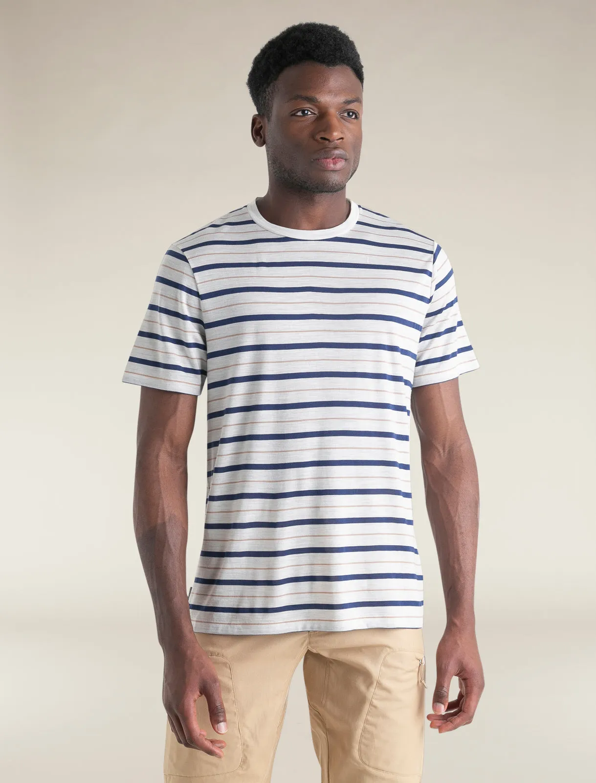 Men's Merino Blend Wave T-Shirt Stripe sold by Icebreaker
