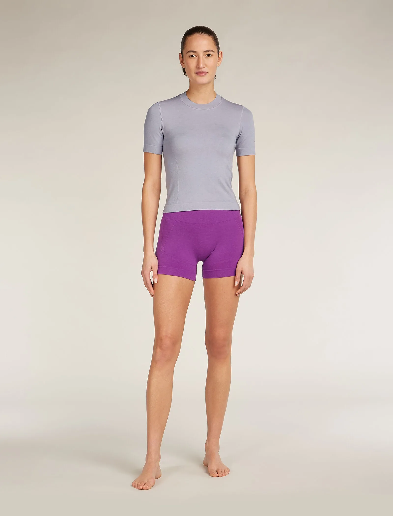 Women's Merino Blend 260 Seamless Rib Short Sleeve Mock Neck Thermal Top sold by Icebreaker product image thumbnail 3
