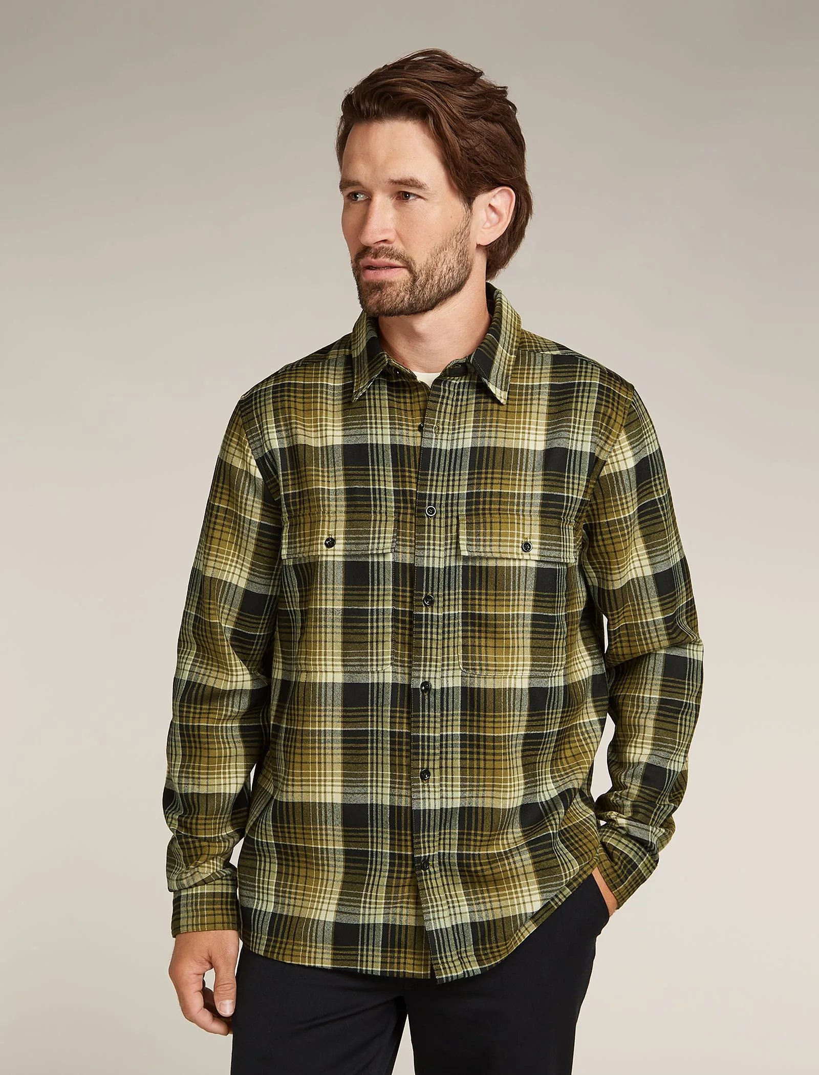 Men's Merino 200 Dawnder Long Sleeve Flannel Shirt Plaid sold by Icebreaker