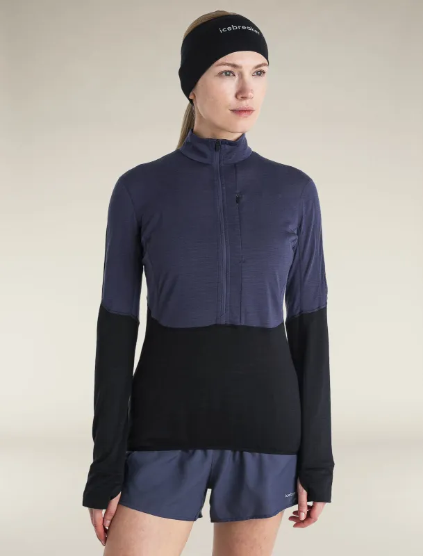 Women's Merino Blend 200 Realfleece™ Descender Long Sleeve Half Zip Top sold by Icebreaker