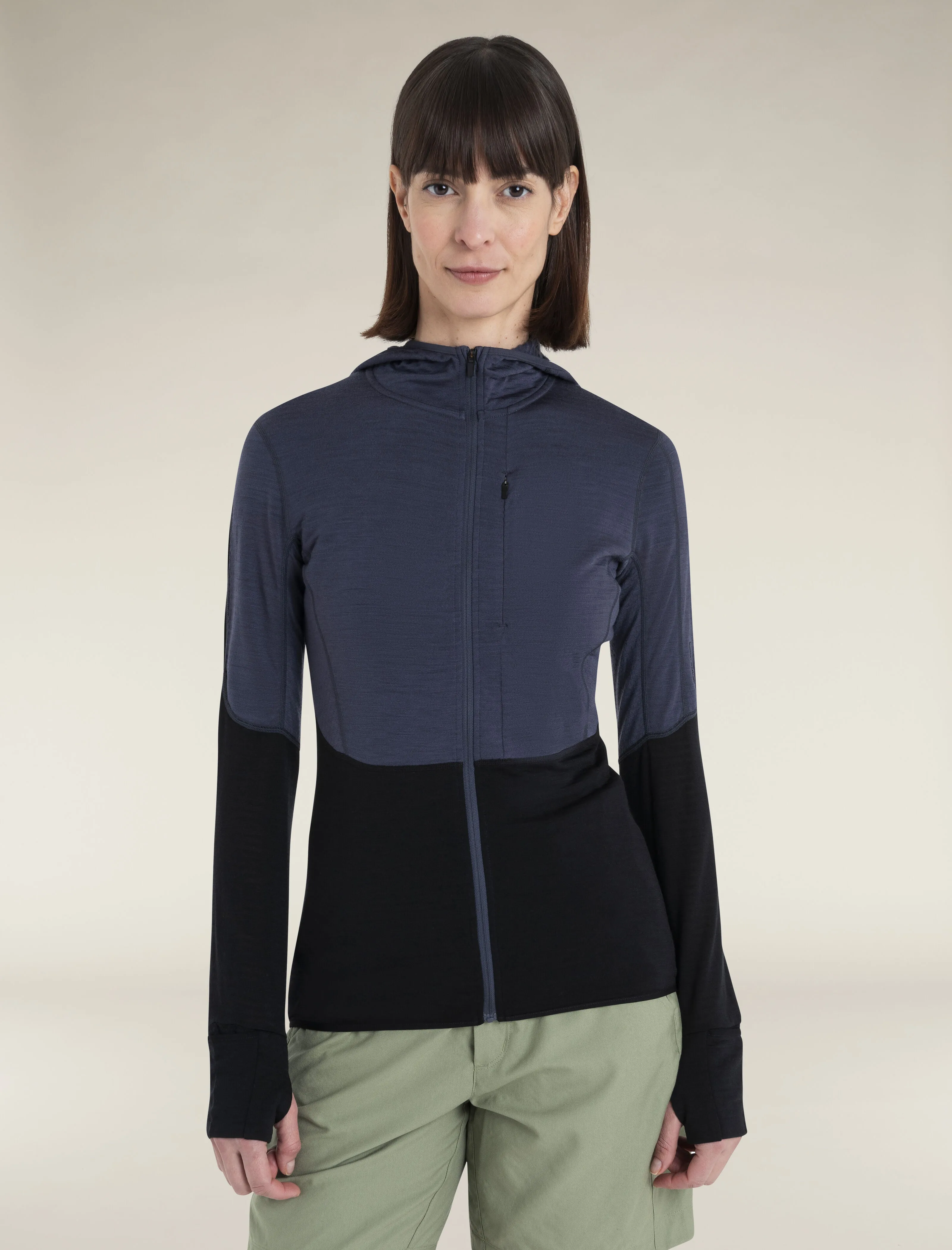 Women's Merino Blend 200 Realfleece™ Descender Long Sleeve Zip Hoodie sold by Icebreaker