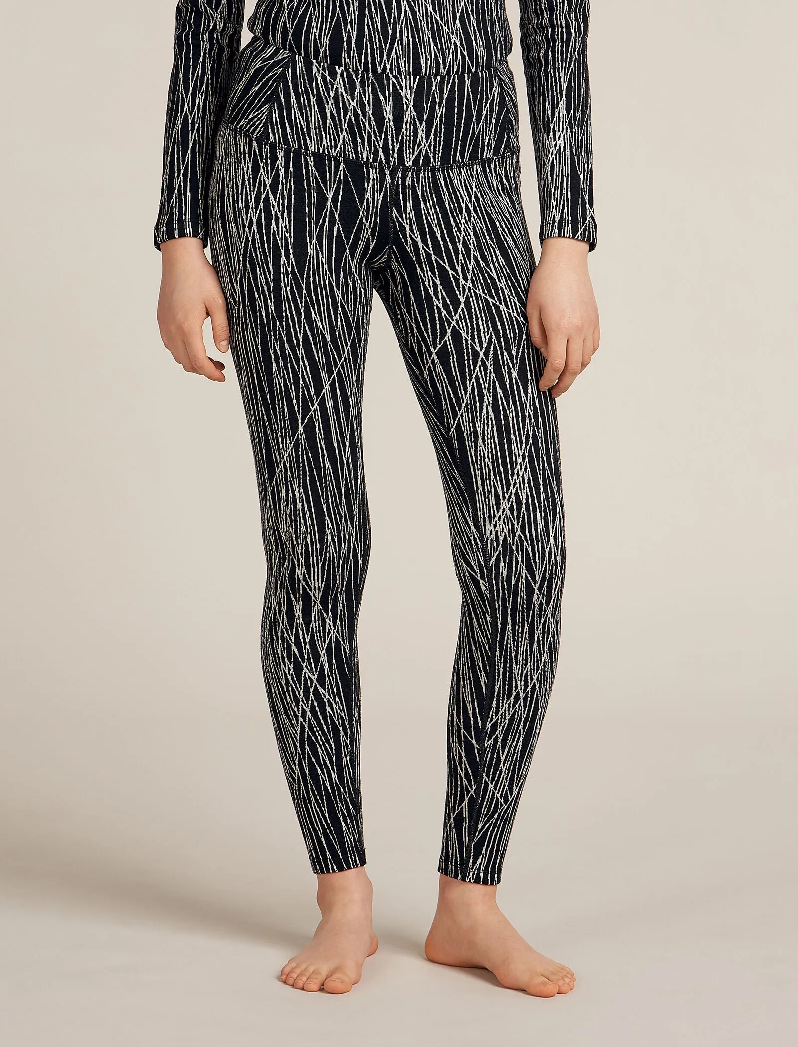 Women's Merino 260 Tech Vertex High Rise Thermal Leggings Delta Lines sold by Icebreaker