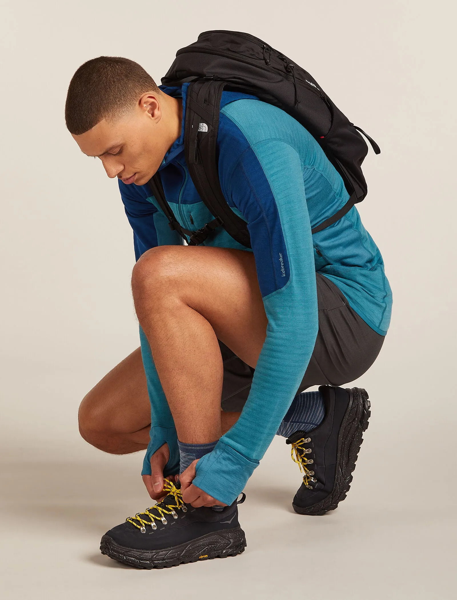 Men's Merino Blend Run+ Ultralight Crew Socks Fusion Dye sold by Icebreaker