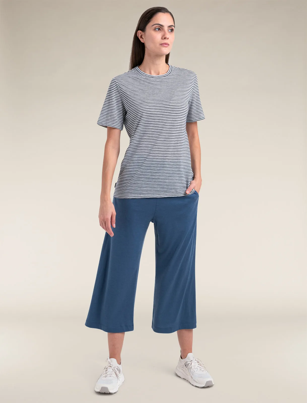 Women's Merino Linen T-Shirt Stripe sold by Icebreaker product image thumbnail 4