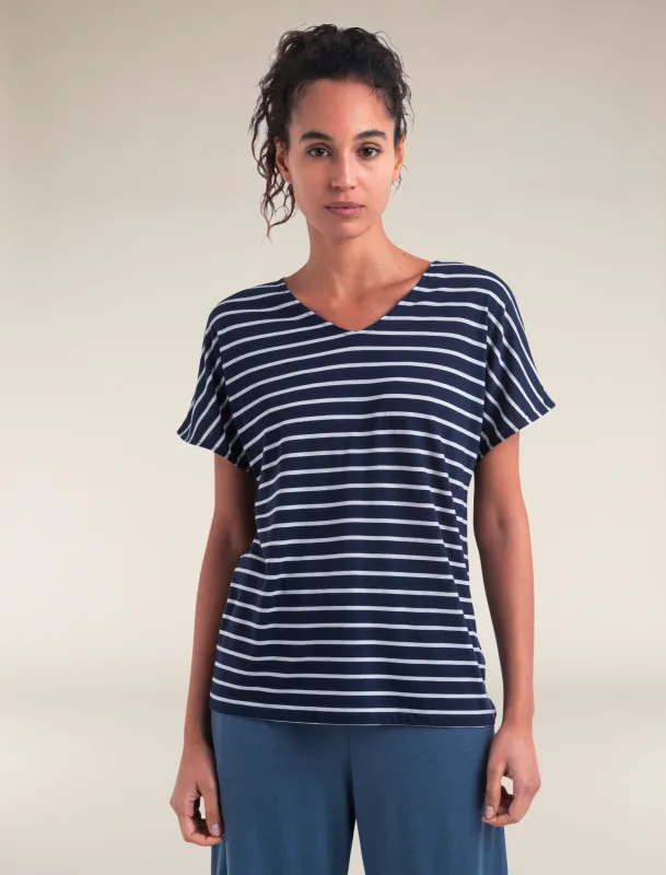 Women's Merino Blend Drayden Reversible Top Stripe sold by Icebreaker