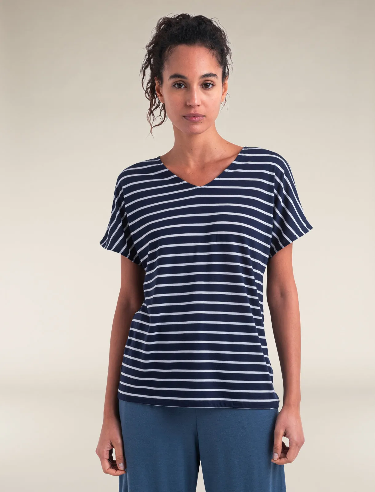 Women's Merino Blend Drayden Reversible Top Stripe sold by Icebreaker