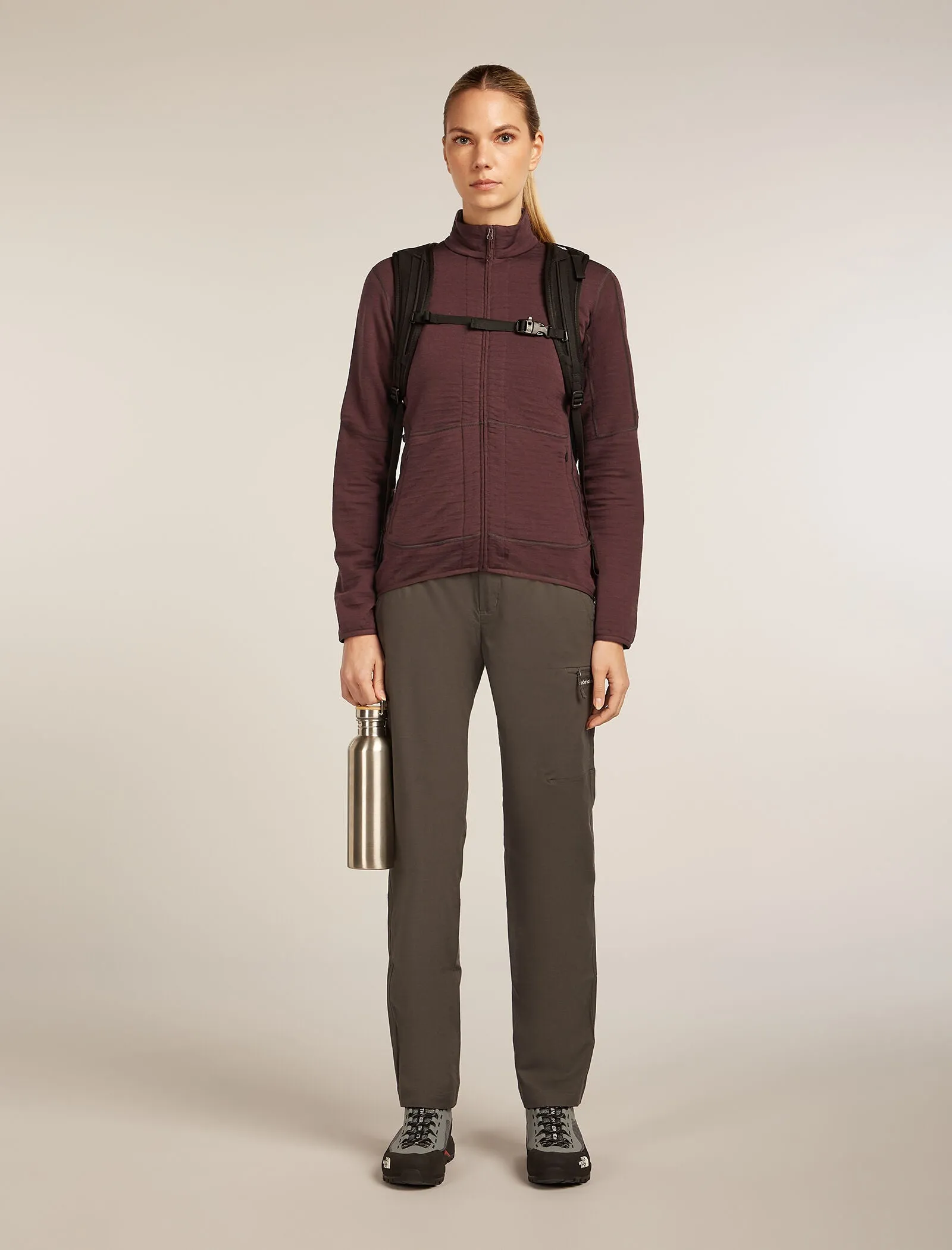 Women's Merino 400 RealFleece™ Descender Long Sleeve Zip Jacket sold by Icebreaker product image thumbnail 4