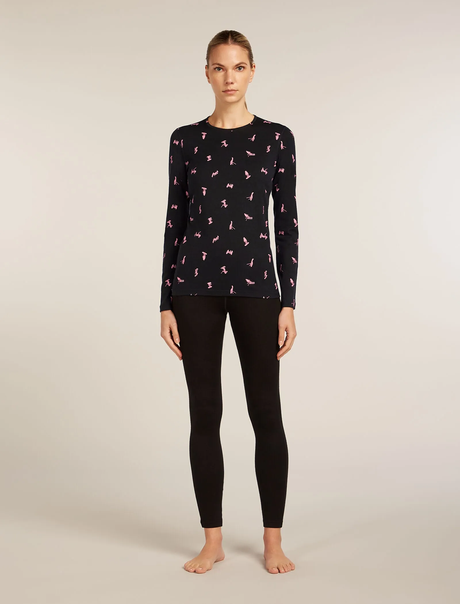 Women's Merino 200 Oasis Long Sleeve Crewe Thermal Top Snow Day sold by Icebreaker product image thumbnail 3