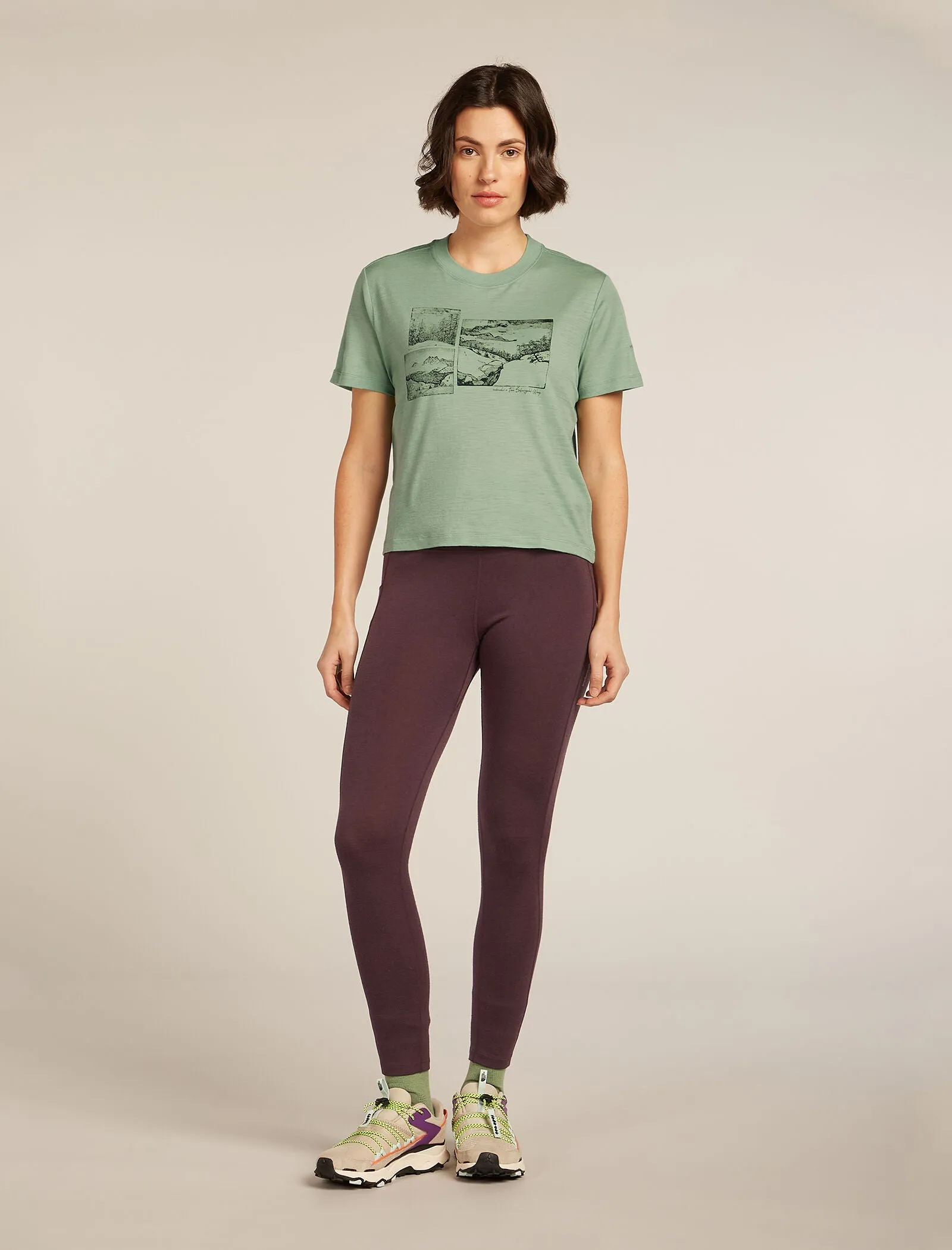 Women's Merino 150 Tech Lite Short Sleeve Crop T-Shirt The Climb sold by Icebreaker product image thumbnail 3