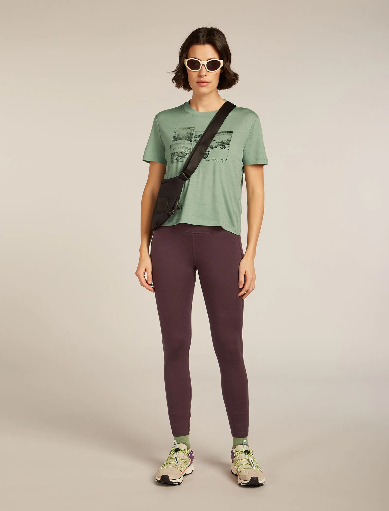 Women's Merino 150 Tech Lite Short Sleeve Crop T-Shirt The Climb sold by Icebreaker product image thumbnail 4