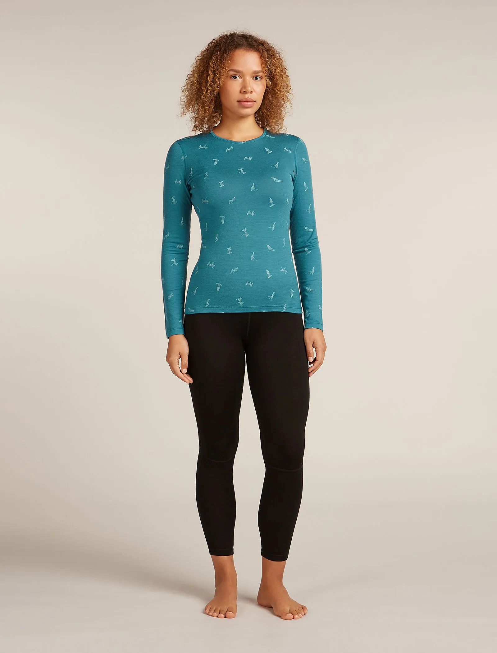 Women's Merino 200 Oasis Long Sleeve Crewe Thermal Top Snow Day sold by Icebreaker product image thumbnail 3
