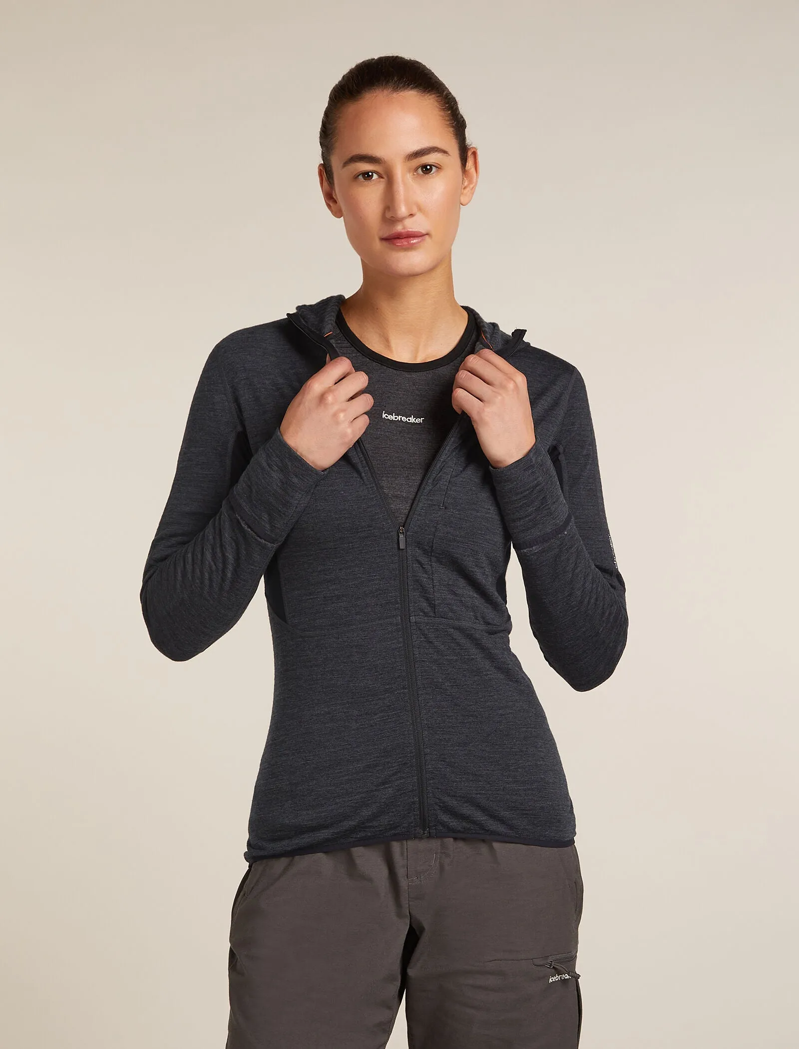 Women's Merino Blend 200 Realfleece™ Descender Long Sleeve Zip Hoodie sold by Icebreaker