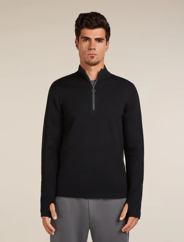 Men's Merino icebreaker Anniversary Original Long Sleeve Half Zip Top made by Icebreaker
