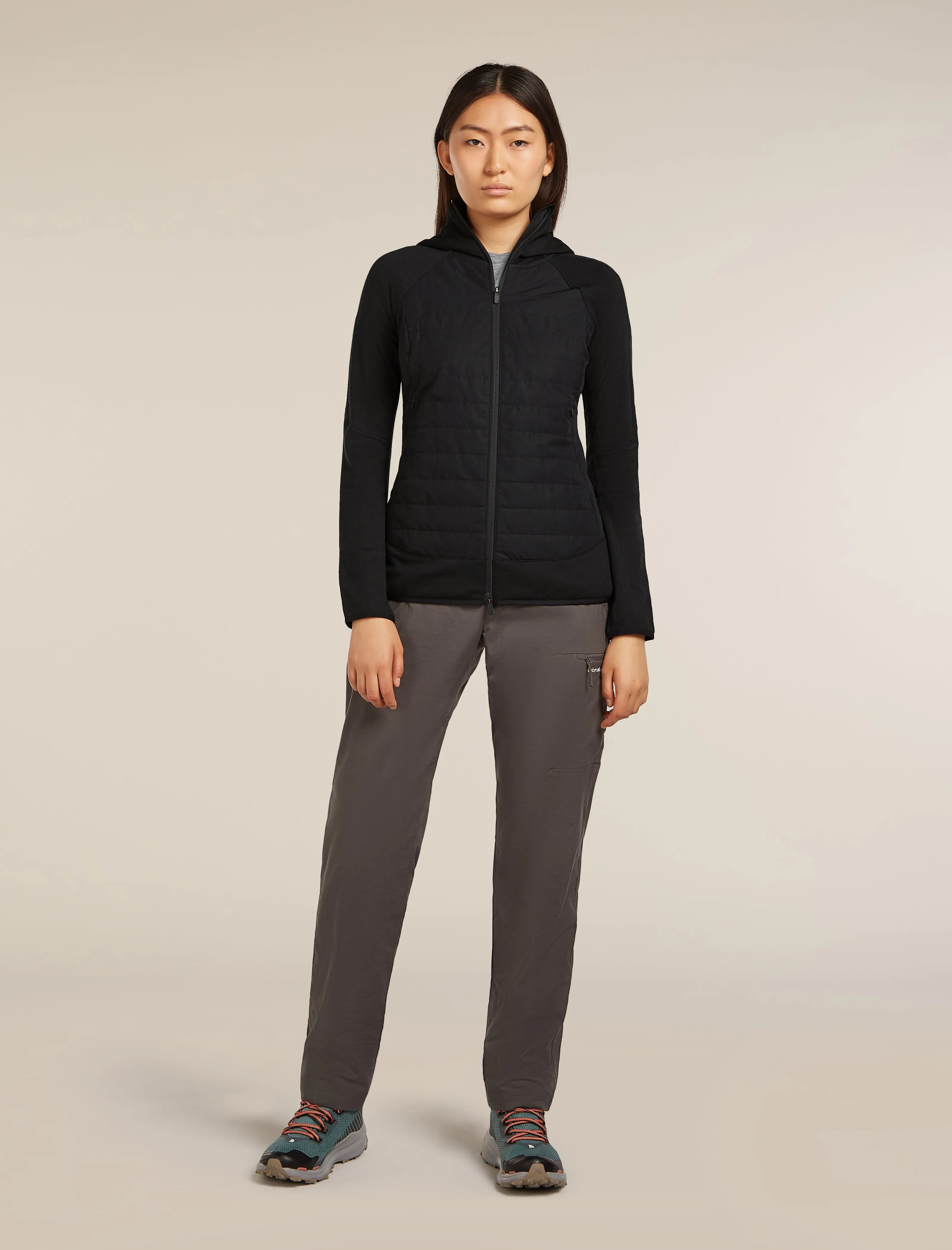 Women's Merino Blend Quantum Hybrid Long Sleeve Zip Hoodie sold by Icebreaker product image thumbnail 3