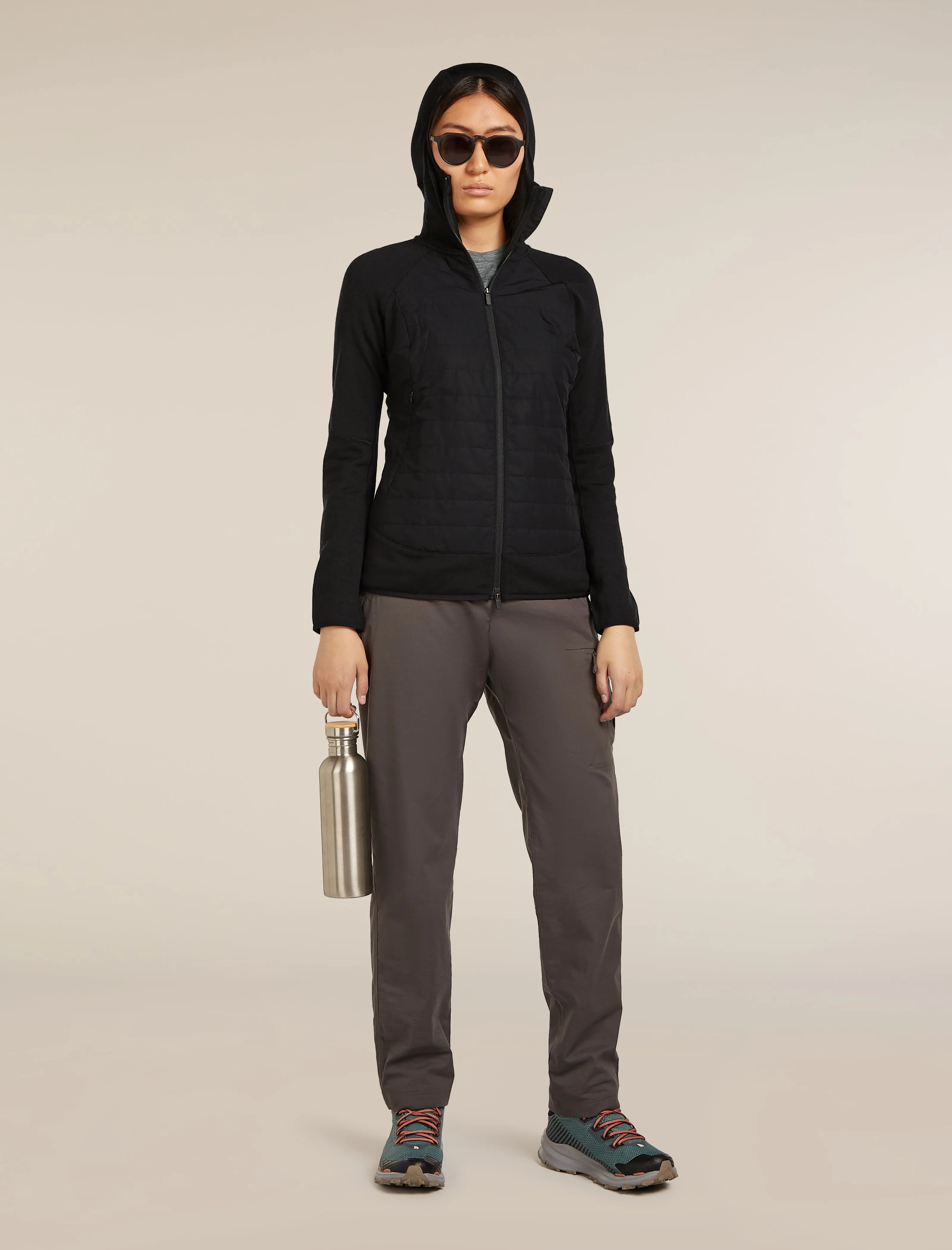 Women's Merino Blend Quantum Hybrid Long Sleeve Zip Hoodie sold by Icebreaker product image thumbnail 4