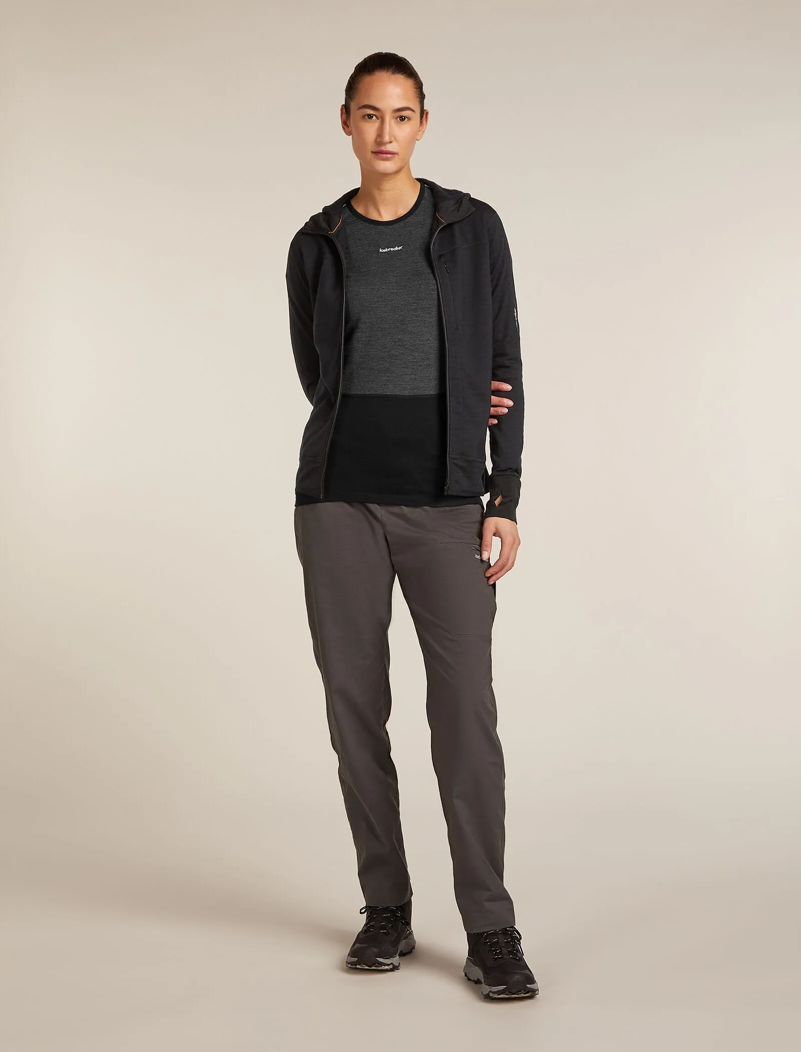Women's Merino Blend 300 RealFleece™ Descender Long Sleeve Zip Hoodie sold by Icebreaker product image thumbnail 3