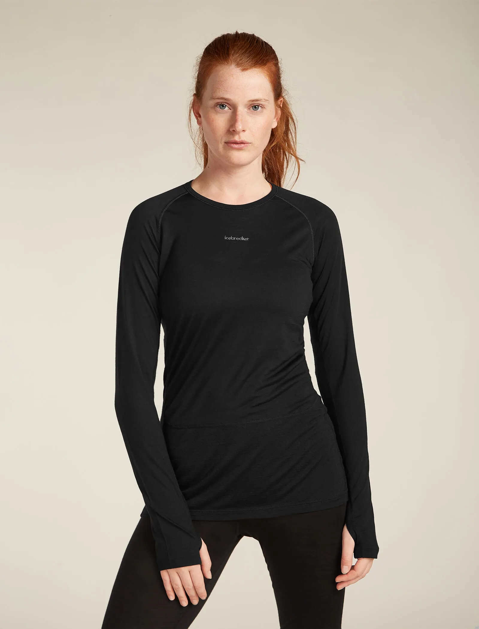 Women's Merino Blend 125 ZoneKnit™ Long Sleeve Crewe Thermal Top sold by Icebreaker