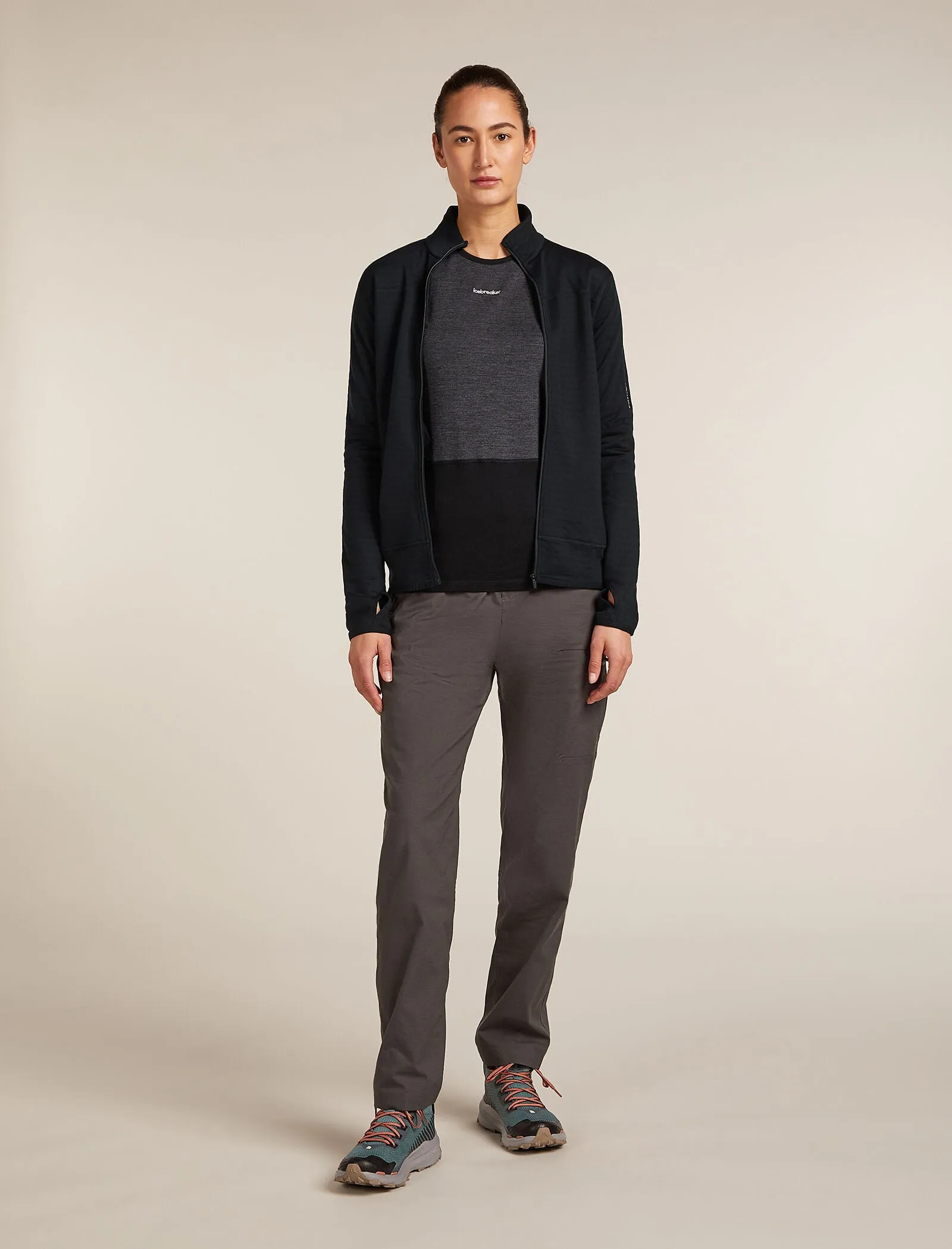 Women's Merino Blend 300 RealFleece™ Descender Long Sleeve Zip Jacket sold by Icebreaker product image thumbnail 3