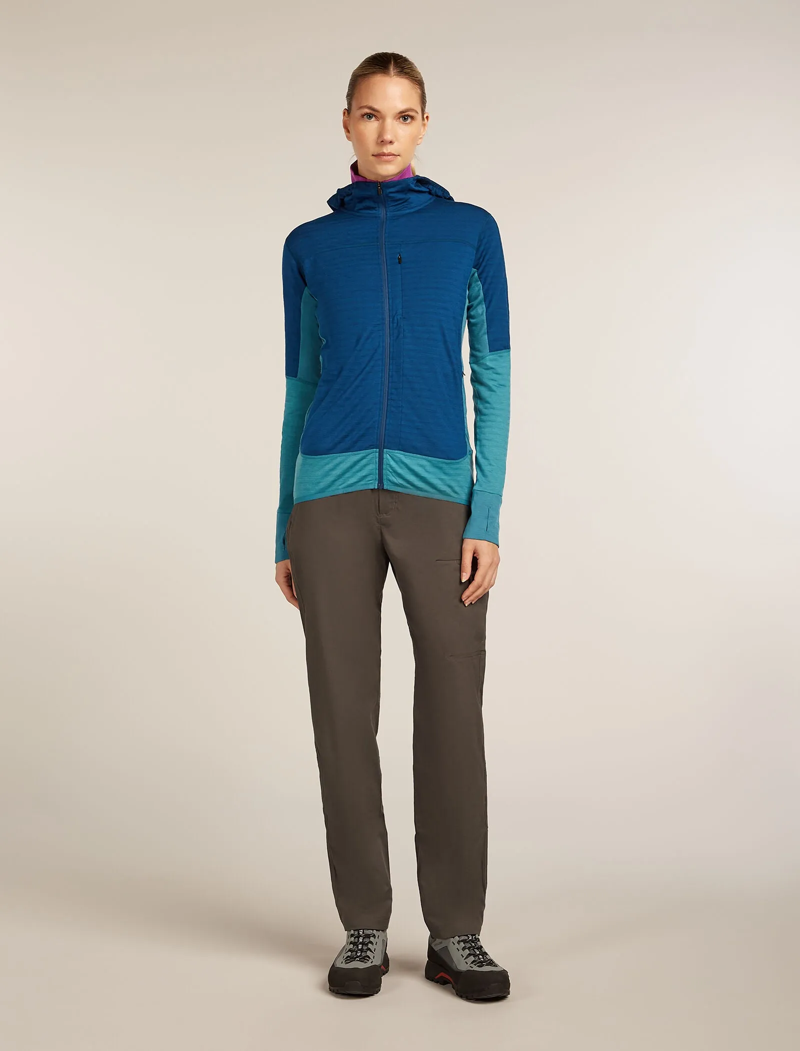 Women's Merino Blend 300 RealFleece™ Descender Long Sleeve Zip Hoodie sold by Icebreaker product image thumbnail 3
