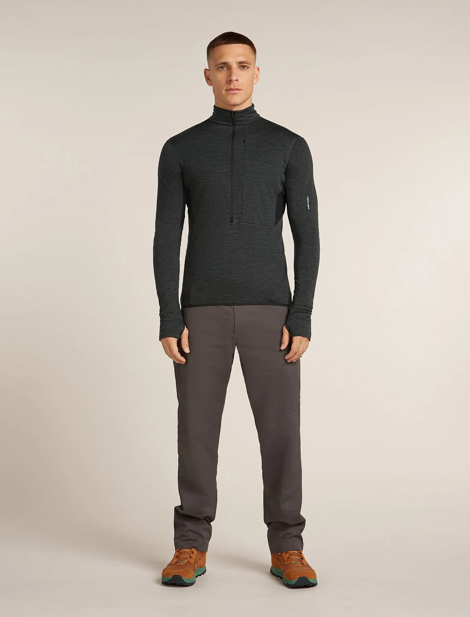 Men's Merino Blend 200 Realfleece™ Descender Long Sleeve Half Zip Top sold by Icebreaker product image thumbnail 3