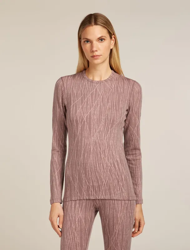 Women's Merino 260 Tech Vertex Long Sleeve Crewe Thermal Top Delta Lines sold by Icebreaker