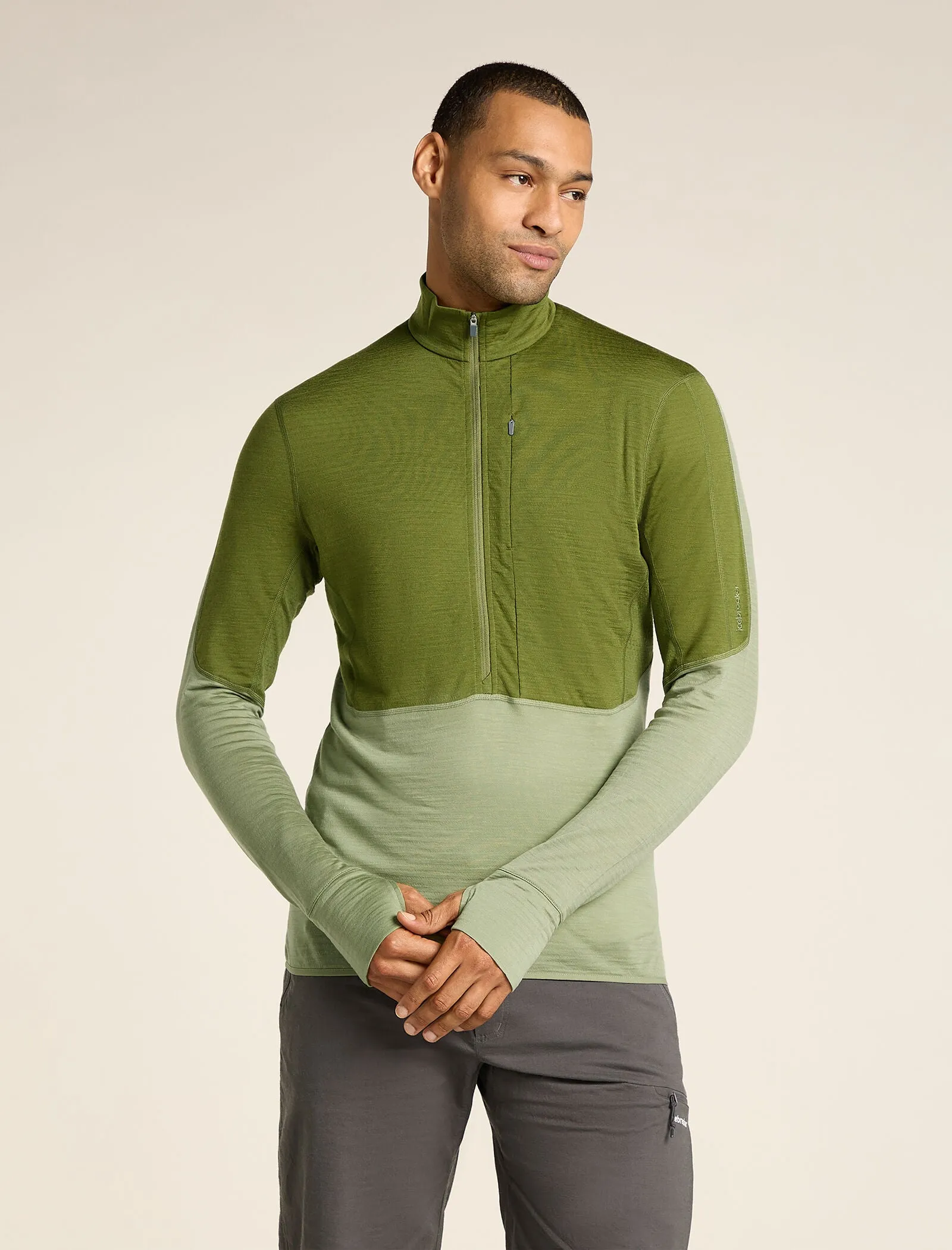 Men's Merino Blend 200 Realfleece™ Descender Long Sleeve Half Zip Top sold by Icebreaker