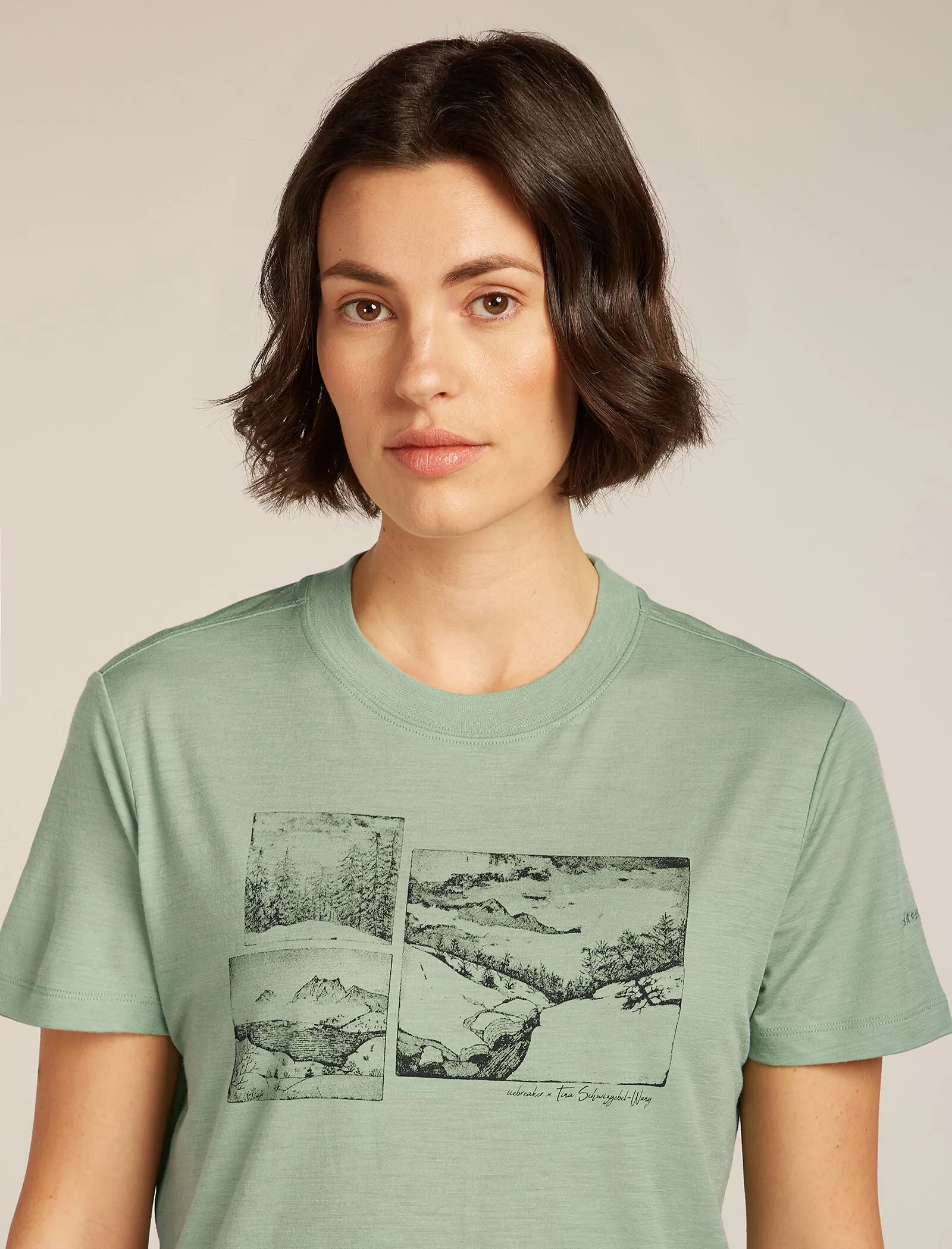 Women's Merino 150 Tech Lite Short Sleeve Crop T-Shirt The Climb sold by Icebreaker product image thumbnail 5