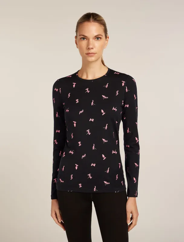 Women's Merino 200 Oasis Long Sleeve Crewe Thermal Top Snow Day sold by Icebreaker