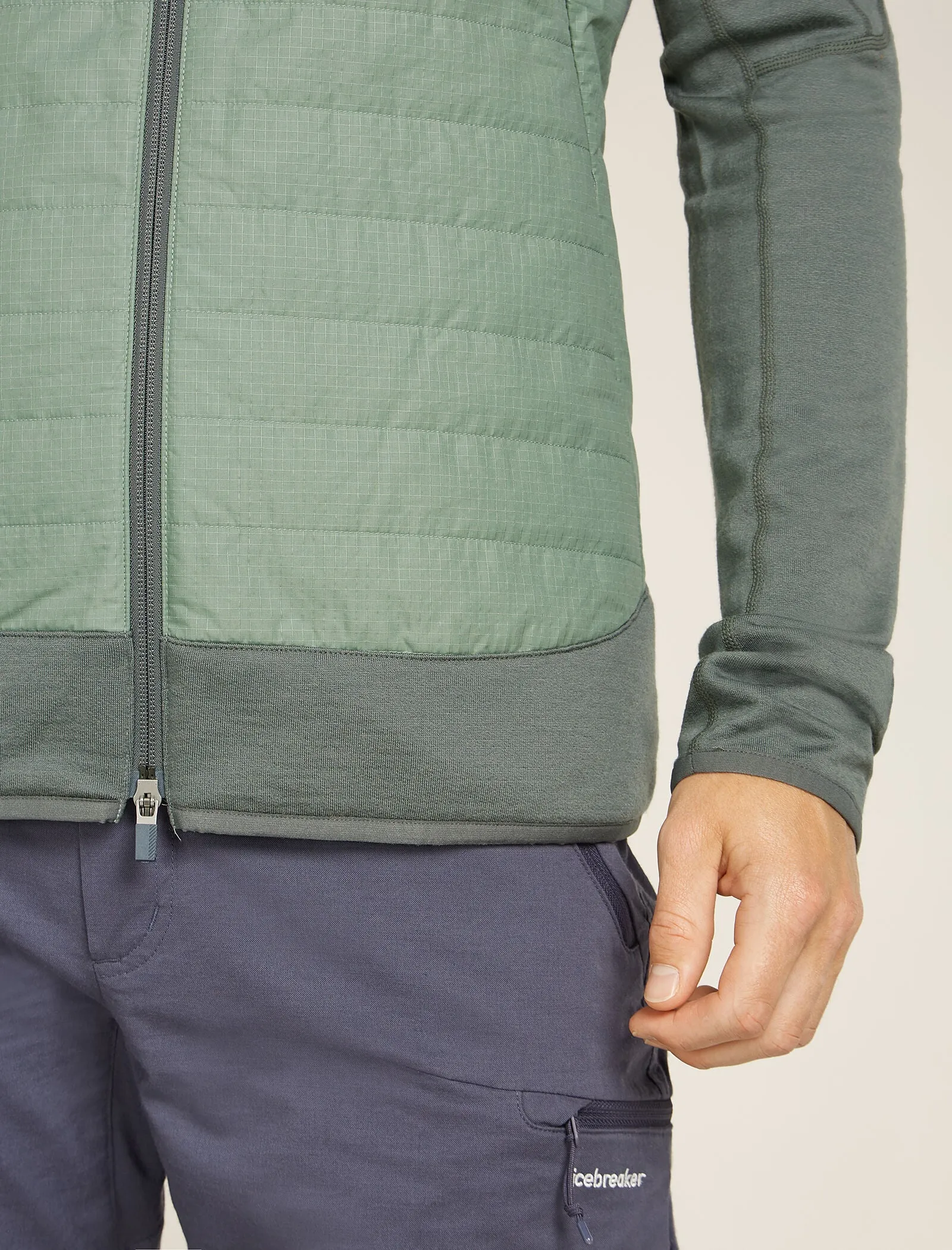 Men's Merino Blend Quantum Hybrid Long Sleeve Zip Hoodie sold by Icebreaker product image thumbnail 5