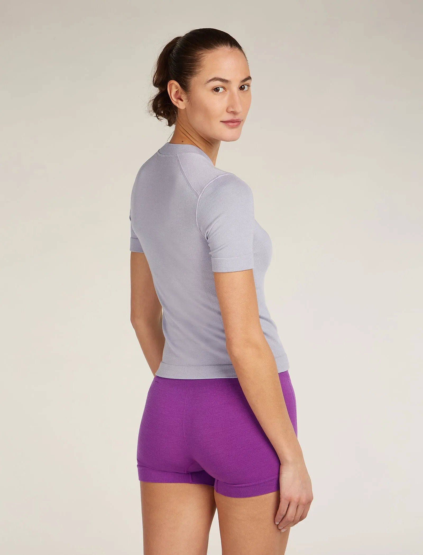 Women's Merino Blend 260 Seamless Rib Short Sleeve Mock Neck Thermal Top sold by Icebreaker product image thumbnail 2