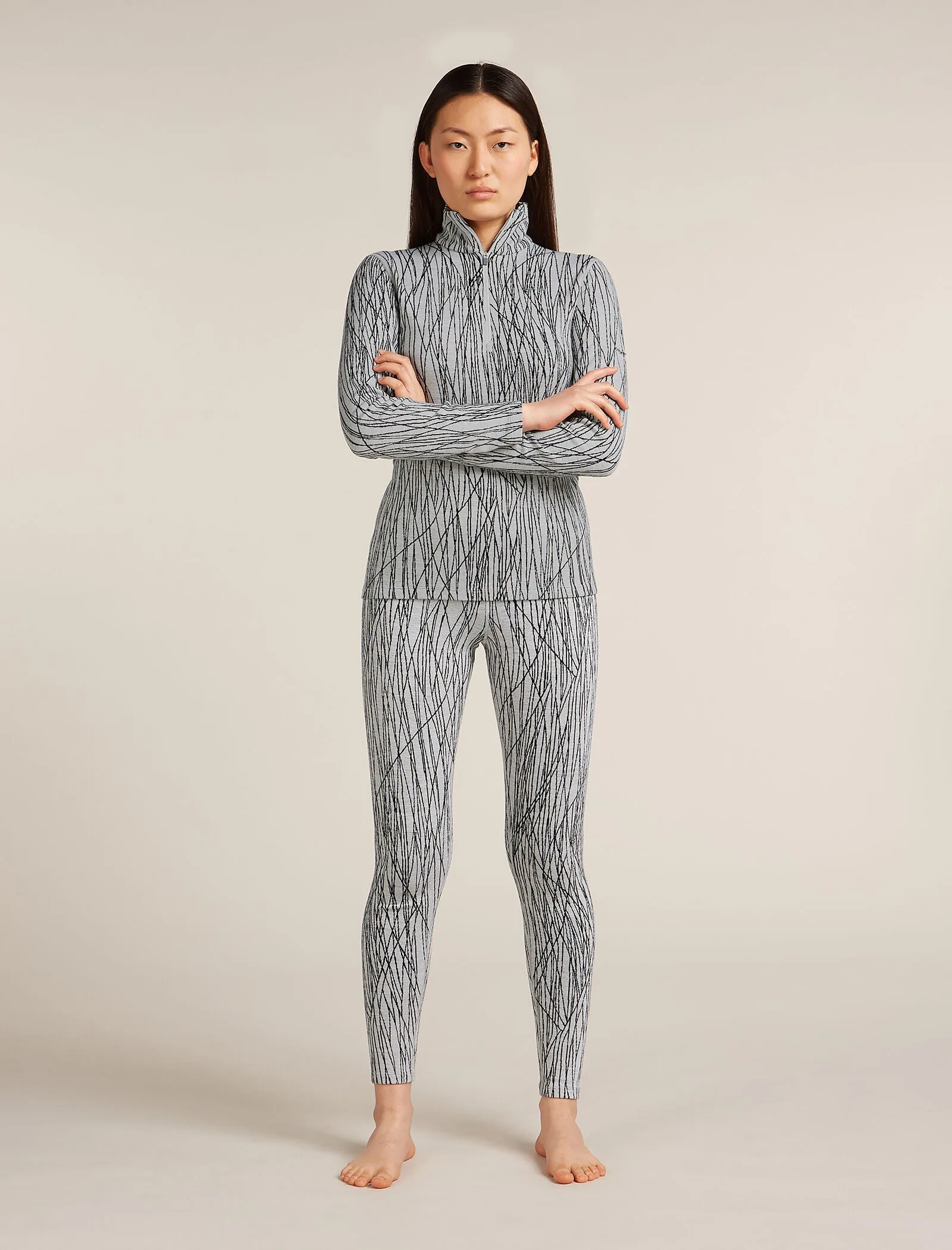 Women's Merino 260 Tech Vertex High Rise Thermal Leggings Delta Lines sold by Icebreaker product image thumbnail 3