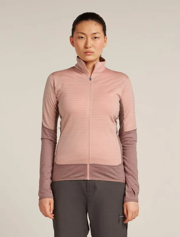 Women's Merino Blend 300 RealFleece™ Descender Long Sleeve Zip Jacket sold by Icebreaker