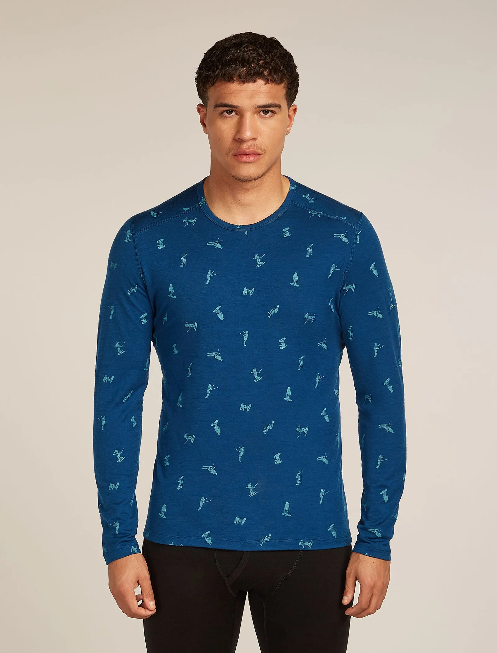 Men's Merino 200 Oasis Long Sleeve Crewe Thermal Top Snow Day sold by Icebreaker