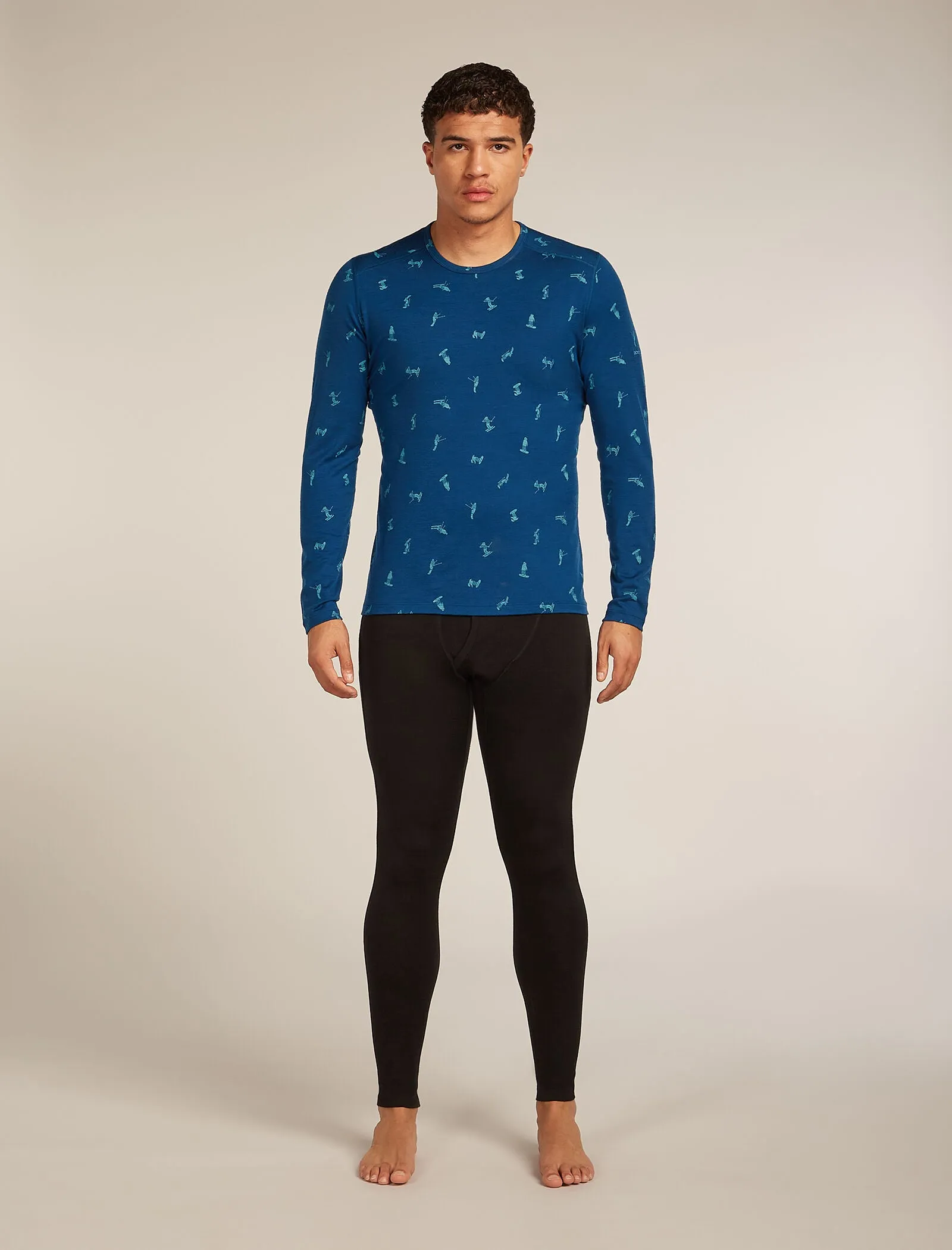 Men's Merino 200 Oasis Long Sleeve Crewe Thermal Top Snow Day sold by Icebreaker product image thumbnail 3