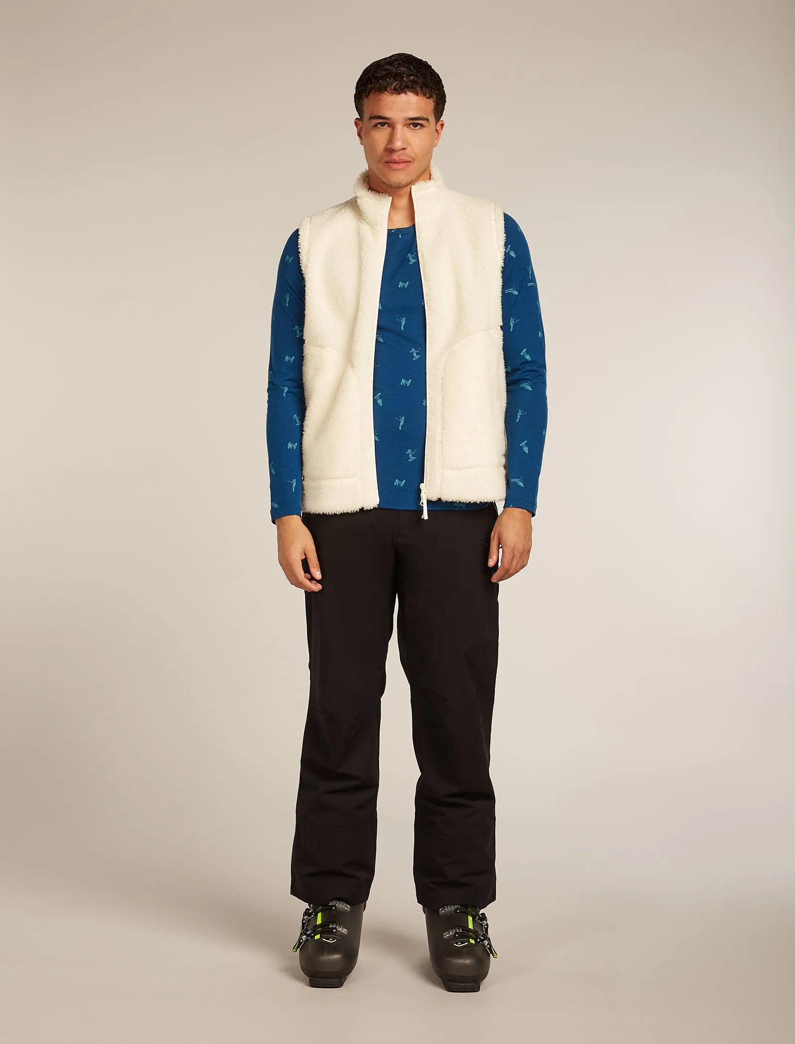 Men's Merino 200 Oasis Long Sleeve Crewe Thermal Top Snow Day sold by Icebreaker product image thumbnail 4