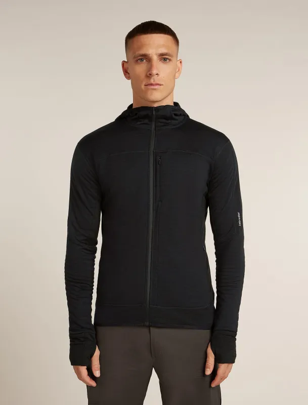 Men's Merino Blend 300 RealFleece™ Descender Long Sleeve Zip Hoodie made by Icebreaker