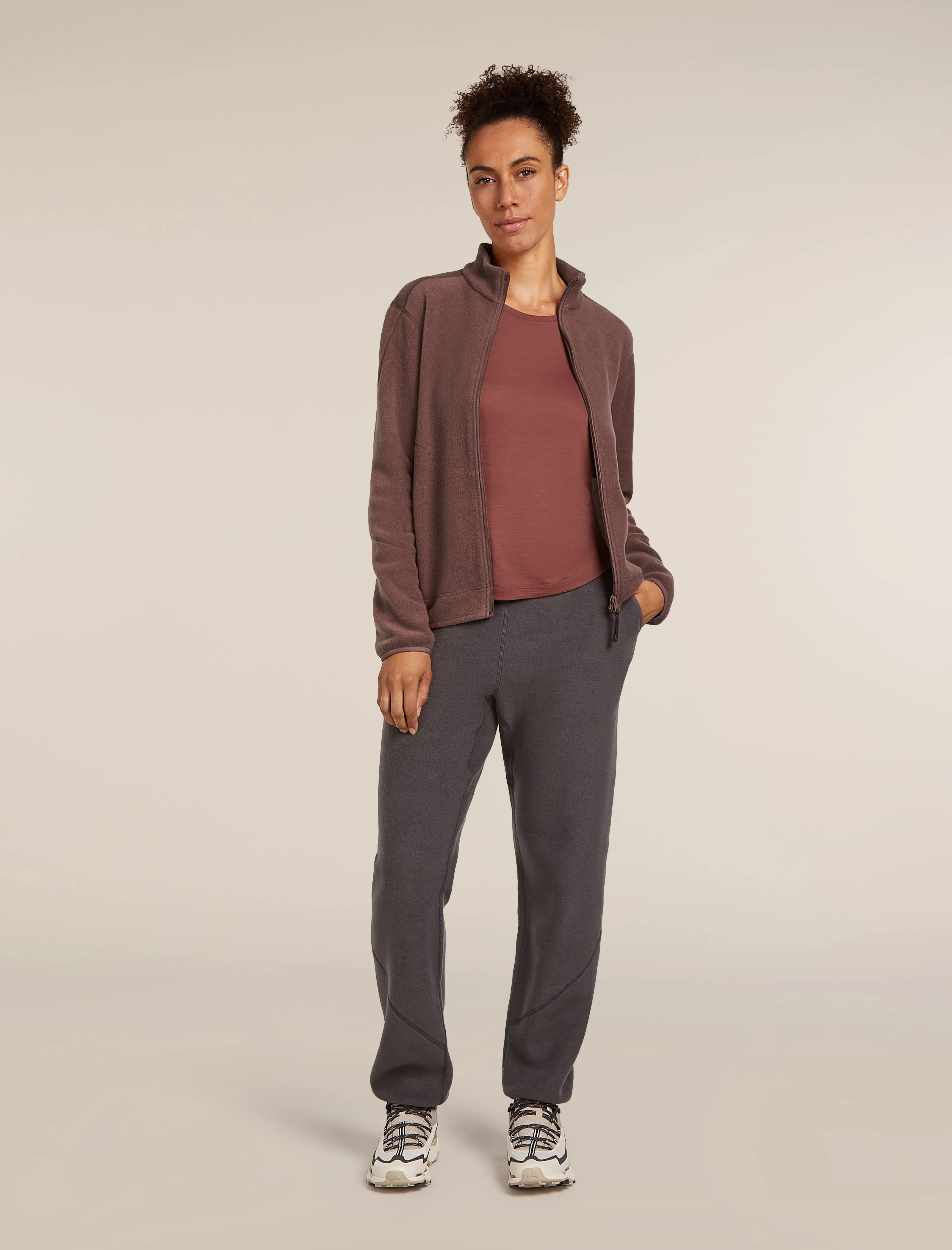 Women's Merino Blend 800 RealFleece™ Classic Pile Long Sleeve Zip Jacket sold by Icebreaker product image thumbnail 3